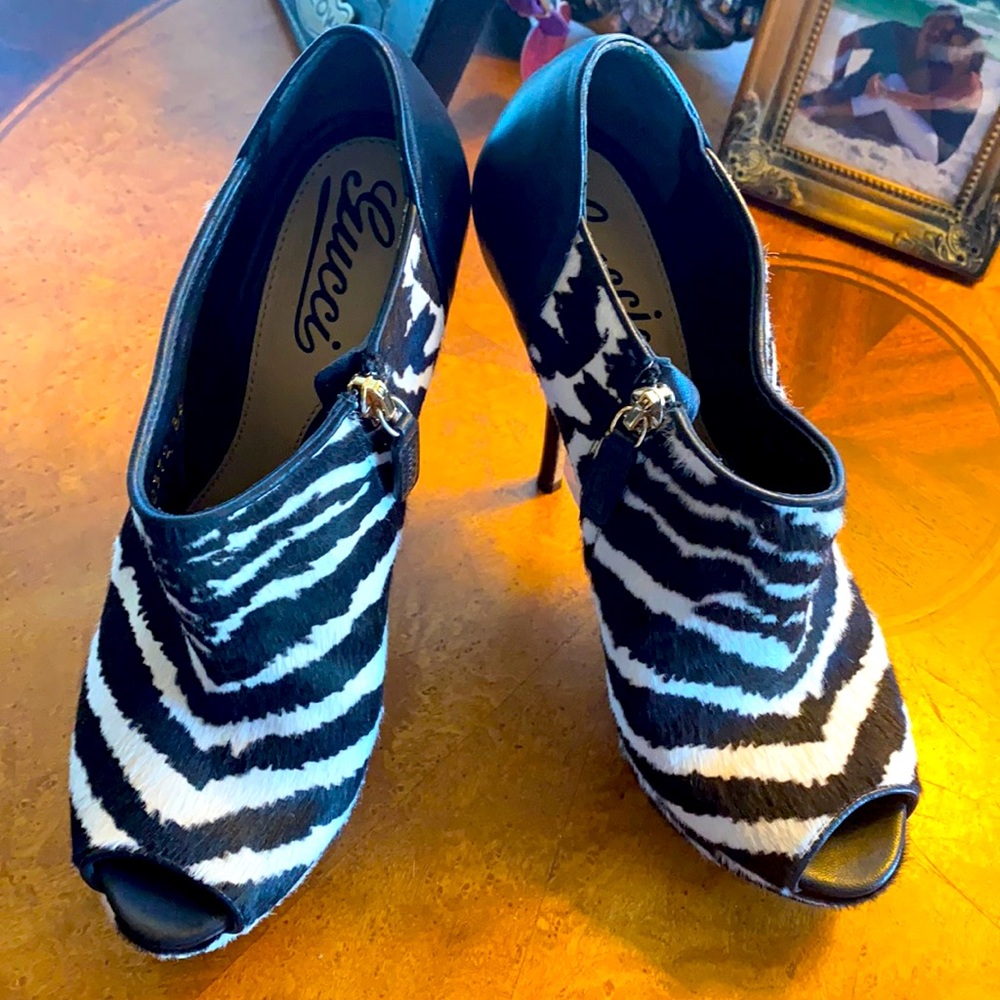 Gucci Calf Hair, Zebra Print Booties